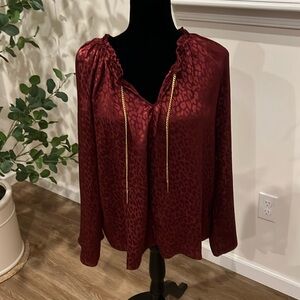 Michael Kors dress blouse maroon
